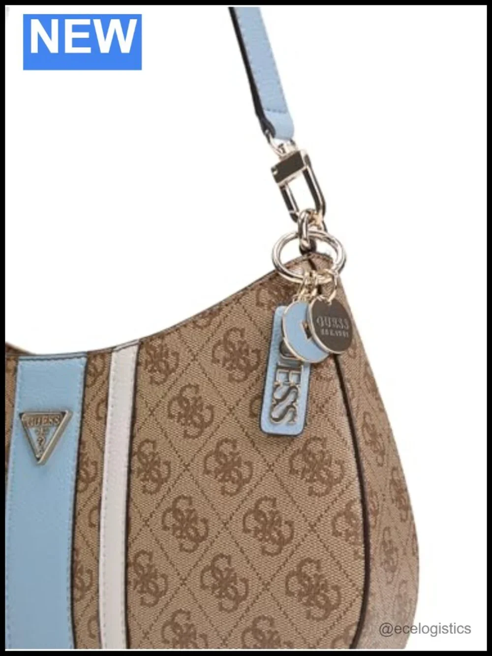 Noelle II Top Zip Shoulder Bag Hobo Polyurethane Gold Hardware